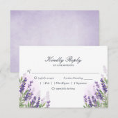 Lavender Hochzeit RSVP Karte Lila Pastel Floral (Vorne/Hinten)