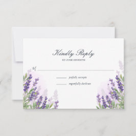 Lavender Hochzeit RSVP Karte Rustikale Lila Blüte