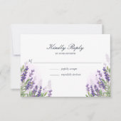 Lavender Hochzeit RSVP Karte Rustikale Lila Blüte (Vorderseite)