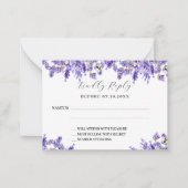 Lavender Hochzeitsreaktion UAWG Mitteilungskarte (Vorderseite)