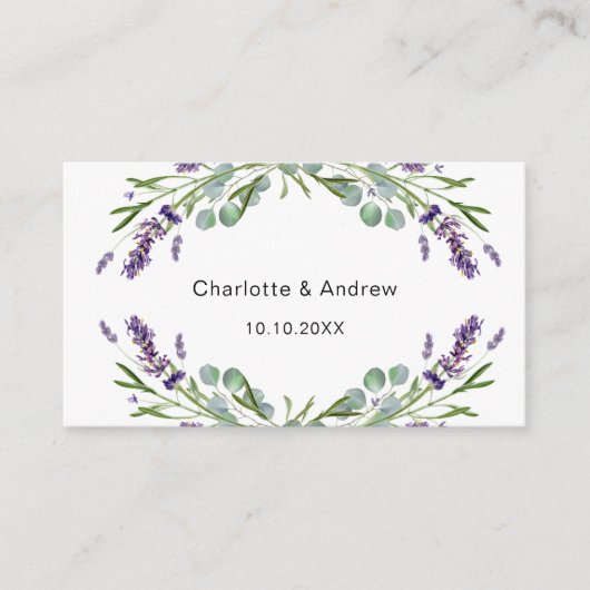 Lavender Hochzeitungs-Antwort-Website QR-Code UAWG Begleitkarte (Vorderseite)