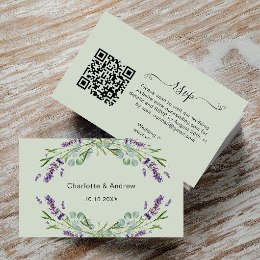 Lavender Hochzeitungs-Antwort-Website QR-Code UAWG Begleitkarte