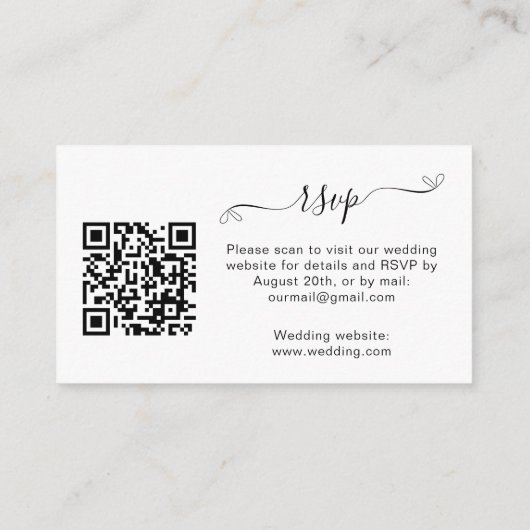 Lavender Hochzeitungs-Antwort-Website QR-Code UAWG Begleitkarte (Rückseite)