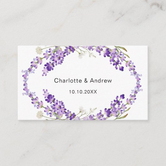 Lavender Hochzeitungs-Antwort-Website QR-Code UAWG Begleitkarte (Vorderseite)