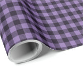Lavender Holiday Lila Gingham Checkered Geschenkpapier (Rolleneckpunkt)