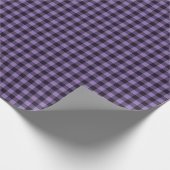 Lavender Holiday Lila Gingham Checkered Geschenkpapier (Ecke)
