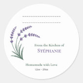 Lavender Homemade with Love Label Sticker (Vorderseite)