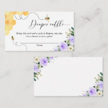 Lavender Honey Bee Baby Dusche Windel Raffel