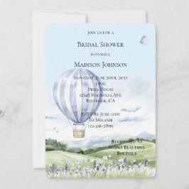 Lavender Hot Air Ballon Floral Brautparty Einladung