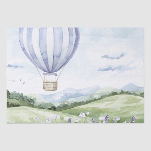 Lavender Hot Air Ballon Floral Brautparty Seidenpapier (Vorderseite)