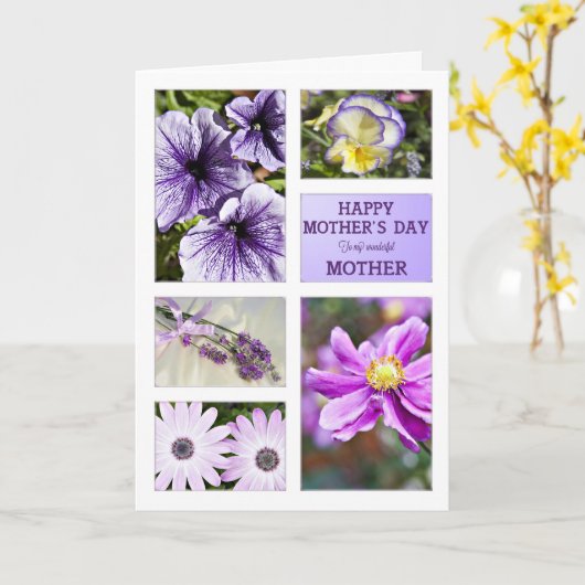 Lavender hues floral Muttertag Karte (Gelbe Blume)