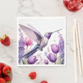 Lavender Hummingbird Illustration Serviette (Beispiel)