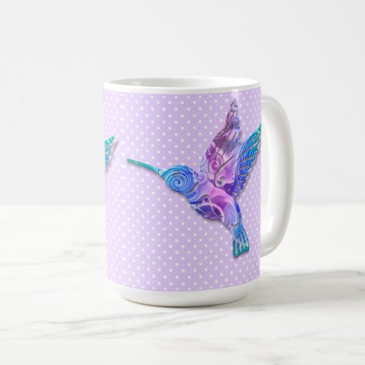 Lavender Hummingbird Mug Kaffeetasse (VorderseiteRechts)