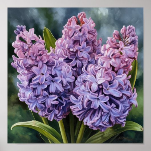 Lavender Hyacinth Blume Art Print Poster (Vorne)