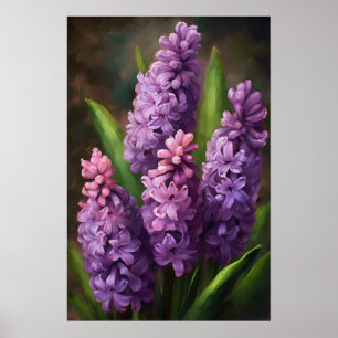 Lavender Hyacinth Blume Art Print Poster