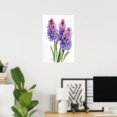 Lavender Hyacinth Blume Art Print Poster (Heimbüro)