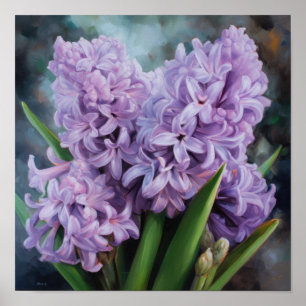 Lavender Hyacinth Blume Art Print Poster