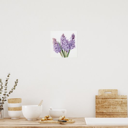 Lavender Hyacinth Blume Art Print Poster (Küche)