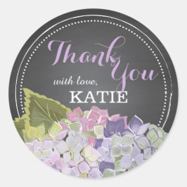 Lavender Hydrangea auf Chalkboard Danke Sticker
