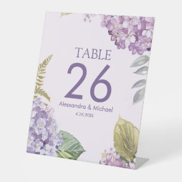 Lavender Hydrangea Blume & Fern Verlass Wedding Sockelschild