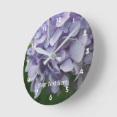 Lavender Hydrangea Blume Petals Runde Wanduhr (Winkel)
