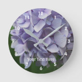 Lavender Hydrangea Blume Petals Runde Wanduhr (Vorderseite)