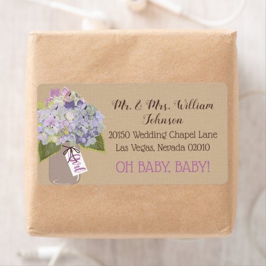 Lavender Hydrangea Bouquet Babydusche (Insitu)