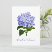 Lavender Hydrangea Bridal Dusche Einladung (Stehend Vorderseite)