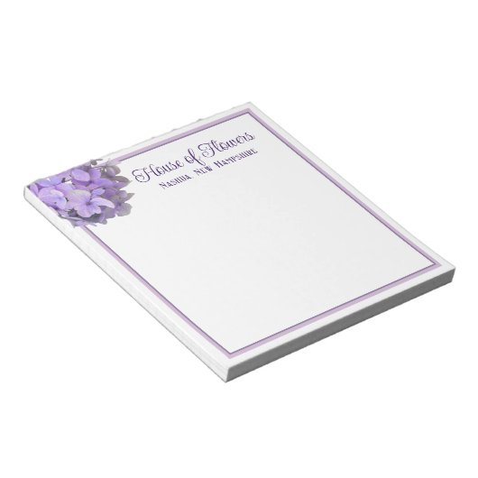Lavender Hydrangea Business Name Notepad Notizblock (angewinkelt)