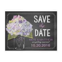 Lavender Hydrangea Chalkboard Save the Date