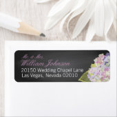 Lavender Hydrangea Chalkboard Wedding Label (Insitu)