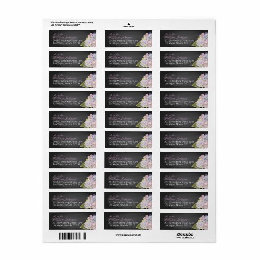 Lavender Hydrangea Chalkboard Wedding Label (Vorne)