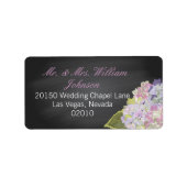 Lavender Hydrangea Chalkboard Wedding Label Adressaufkleber (Vorne)