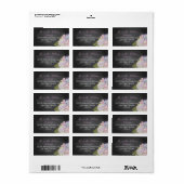 Lavender Hydrangea Chalkboard Wedding Label Adressaufkleber (Vorne)