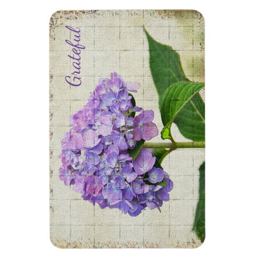 Lavender Hydrangea Dankbarkeit Magnet (Vertikal)