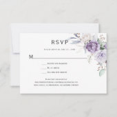 Lavender Hydrangea Floral RSVP Karte (Vorderseite)