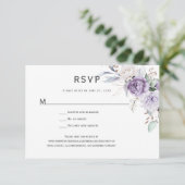 Lavender Hydrangea Floral RSVP Karte (Stehend Vorderseite)