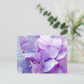 Lavender Hydrangea Floral Swirl Postkarte (Stehend Vorderseite)