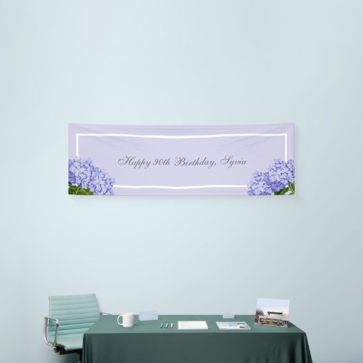 Lavender Hydrangea Happy Birthday Banner (Messeveranstaltung)