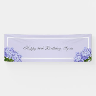 Lavender Hydrangea Happy Birthday Banner