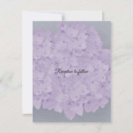 Lavender Hydrangea Hochzeitseinladung Einladung (Rückseite)