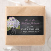 Lavender Hydrangea Jar Chalkboard Wedding Label (Insitu)
