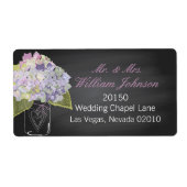 Lavender Hydrangea Jar Chalkboard Wedding Label (Vorne)