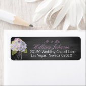 Lavender Hydrangea Jar Chalkboard Wedding Label (Insitu)