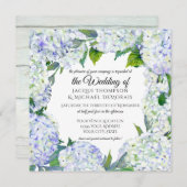 Lavender Hydrangea Kranz Vintages Blumenholz Einladung (Vorne/Hinten)