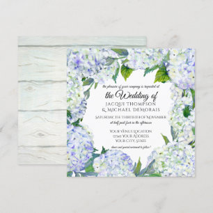 Lavender Hydrangea Kranz Vintages Blumenholz Einladung