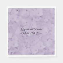 Lavender Hydrangea Wedding Paper Napkins