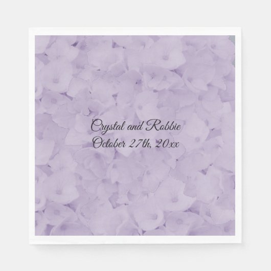 Lavender Hydrangea Wedding Paper Napkins Serviette (Vorderseite)
