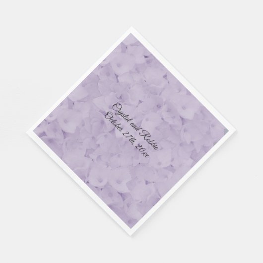 Lavender Hydrangea Wedding Paper Napkins Serviette (Ecke)