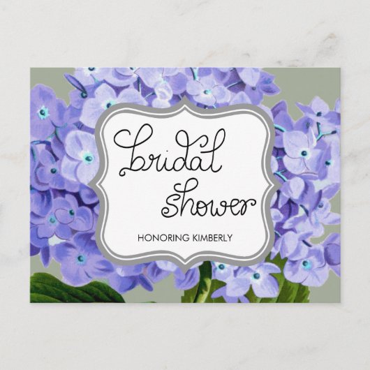 Lavender Hydrangeas Brautparty Advice Hinweiskarte (Vorderseite)